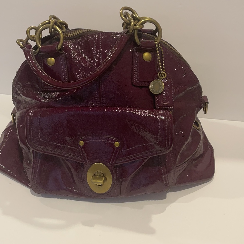 Y2K Coach Francine bag in purple patent leather - Picture 2 of 16
